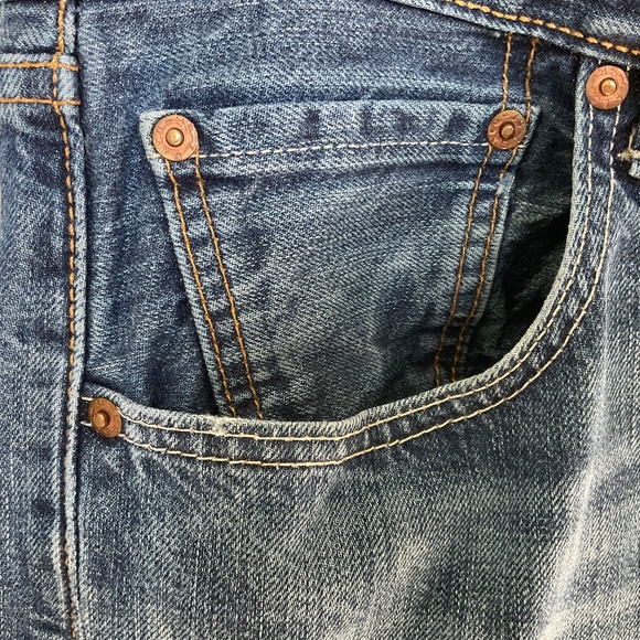 Levi’s 501 Jeans Mid-Blue 100% Cotton Denim Button Fly 34 x 34 - Picture 7 of 15